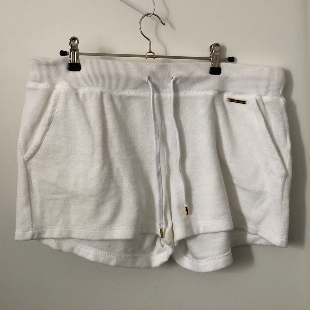 Michael Kors White Terry Cloth Shorts 3"